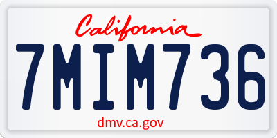 CA license plate 7MIM736