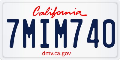 CA license plate 7MIM740