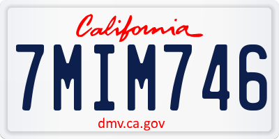 CA license plate 7MIM746