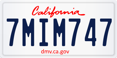 CA license plate 7MIM747