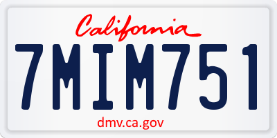 CA license plate 7MIM751