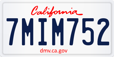 CA license plate 7MIM752