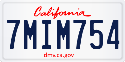 CA license plate 7MIM754