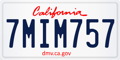 CA license plate 7MIM757