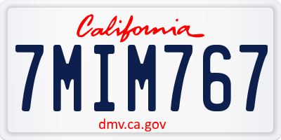 CA license plate 7MIM767