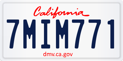 CA license plate 7MIM771