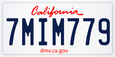 CA license plate 7MIM779