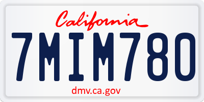 CA license plate 7MIM780