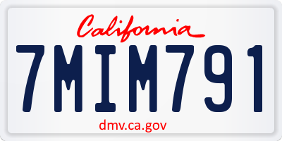 CA license plate 7MIM791