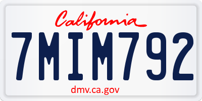 CA license plate 7MIM792
