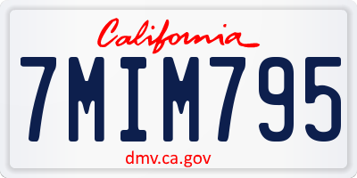 CA license plate 7MIM795
