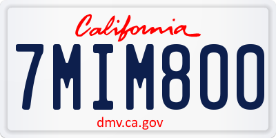 CA license plate 7MIM800