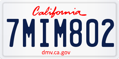 CA license plate 7MIM802