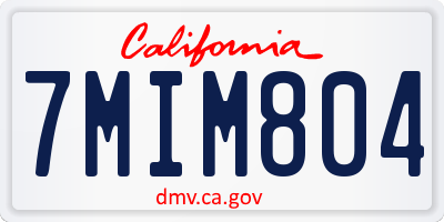 CA license plate 7MIM804