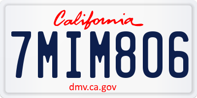 CA license plate 7MIM806