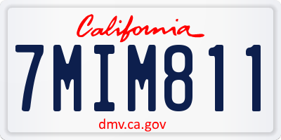 CA license plate 7MIM811