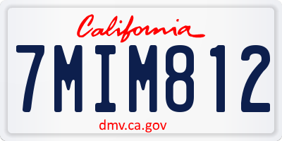 CA license plate 7MIM812