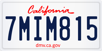 CA license plate 7MIM815