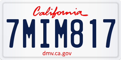CA license plate 7MIM817