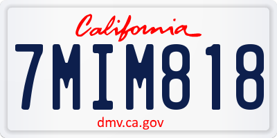 CA license plate 7MIM818