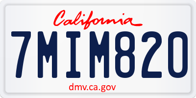 CA license plate 7MIM820
