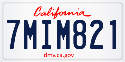 CA license plate 7MIM821