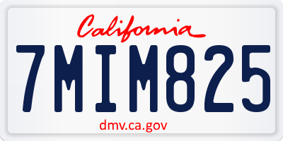 CA license plate 7MIM825