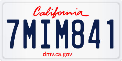 CA license plate 7MIM841