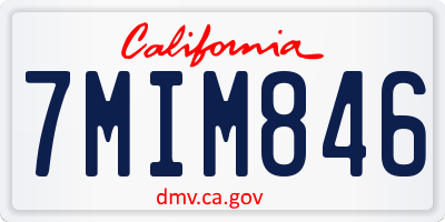 CA license plate 7MIM846
