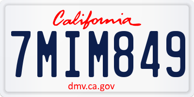 CA license plate 7MIM849
