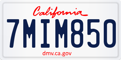 CA license plate 7MIM850