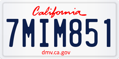 CA license plate 7MIM851