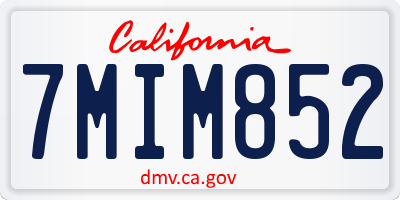 CA license plate 7MIM852