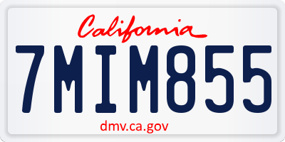 CA license plate 7MIM855