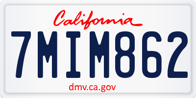 CA license plate 7MIM862