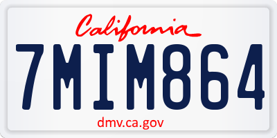 CA license plate 7MIM864