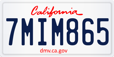 CA license plate 7MIM865