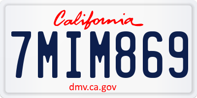 CA license plate 7MIM869