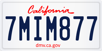 CA license plate 7MIM877
