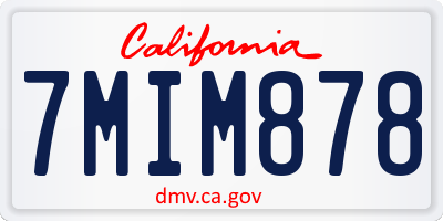 CA license plate 7MIM878