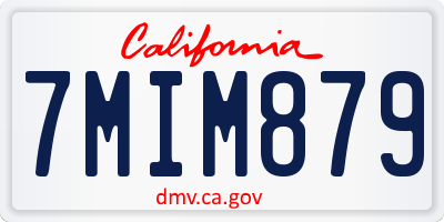 CA license plate 7MIM879