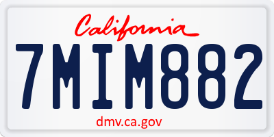 CA license plate 7MIM882