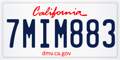CA license plate 7MIM883
