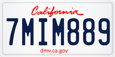 CA license plate 7MIM889