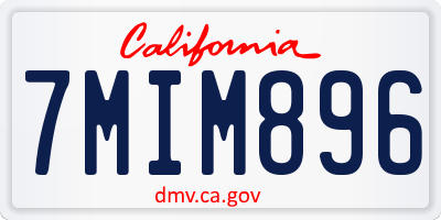 CA license plate 7MIM896