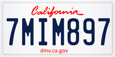 CA license plate 7MIM897