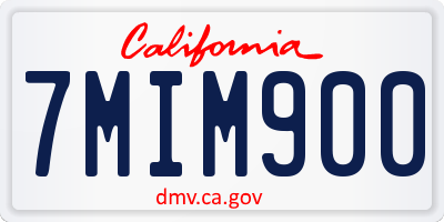 CA license plate 7MIM900