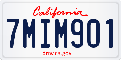CA license plate 7MIM901
