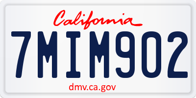 CA license plate 7MIM902