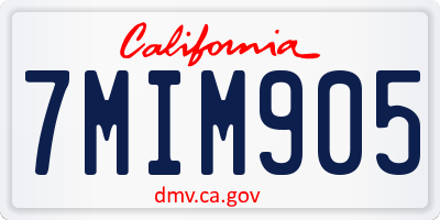CA license plate 7MIM905